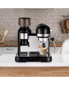 Купить Рожковая кофемашина Kitfort КТ-7126 черная, серая  в E-mobi