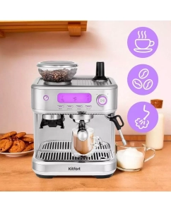 Купить Рожковая кофеварка Kitfort КТ-7113 серебристый  в E-mobi