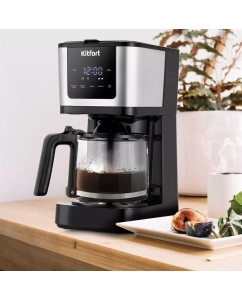 Купить Кофеварка капельного типа Kitfort КТ-7217 черный, серый  в E-mobi