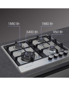 Купить Встраиваемая варочная панель газовая Zigmund &amp; Shtain GN 128.61 S серебристый  в E-mobi