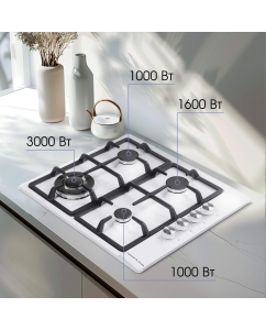 Купить Встраиваемая варочная панель газовая Zigmund &amp; Shtain GN 98.61 W белый  в E-mobi