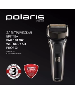 Купить Электробритва Polaris PMF 1013RC wet&amp;dry 5D PROF 3+, серебристая/черная  в E-mobi