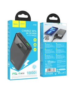 Купить Внешний аккумулятор Hoco J102 Black 10000 мА/ч для мобильных устройств, черный (J102)  в E-mobi