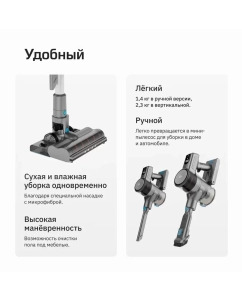Купить Пылесос Teqqo Powerstick Aqua серый  в E-mobi