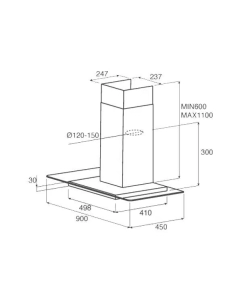 Купить Вытяжка настенная JETAIR MOLLY P 90 INX серебристый  в E-mobi