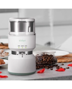 Купить Кофемолка Kitfort КТ-7480 белый  в E-mobi