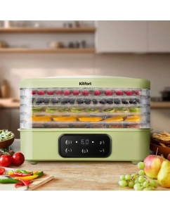 Купить Сушилка для овощей и фруктов Kitfort КТ-1992 прозрачный; зеленый  в E-mobi