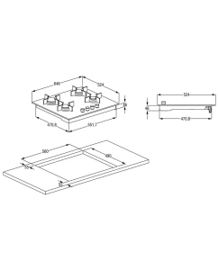 Купить Встраиваемая варочная панель газовая Beko HINW 64229 S черный  в E-mobi