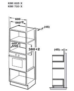 Купить Встраиваемая микроволновая печь Korting KMI 825 XN черный/серебристый  в E-mobi
