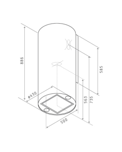 Купить Вытяжка настенная JETAIR PIPE IX/A/43 серебристый  в E-mobi