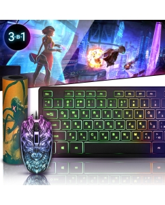 Купить Игровой набор Defender Tark C-779 RU,Light,мышь+клавиатура+ковер  в E-mobi