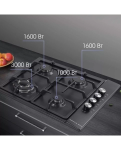 Купить Встраиваемая варочная панель газовая Zigmund &amp; Shtain GN 98.61 B черный  в E-mobi