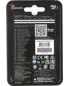 Купить Карта памяти ADATA Micro SDXC 256Гб (AUSDX256GUI3V30SA2-RA1)  в E-mobi