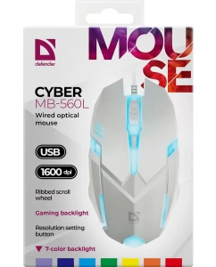 Купить Мышь Defender Cyber MB-560L White  в E-mobi