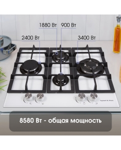 Купить Встраиваемая варочная панель газовая Zigmund &amp; Shtain MN 114.61 белый  в E-mobi