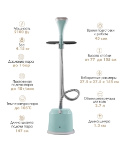 Купить Вертикальный отпариватель Endever ODYSSEY Q-13 2.7 л белый; зеленый  в E-mobi