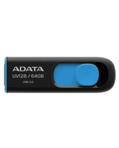 Купить Флешка ADATA UV128 64ГБ Blue/Black (AUV128-64G-RBE)  в E-mobi