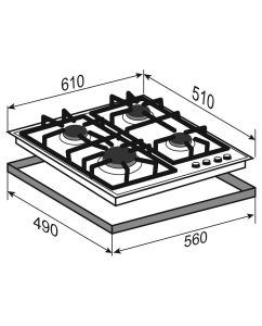 Купить Встраиваемая варочная панель газовая Zigmund &amp; Shtain G 19.6 B черный  в E-mobi