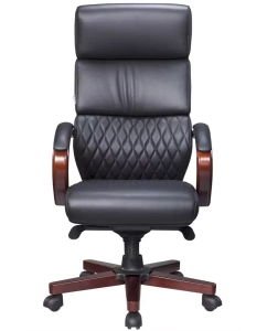 Купить Компьютерное кресло руководителя Everprof President Wood Кожа Black  в E-mobi