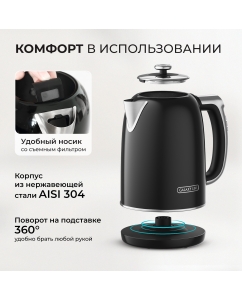 Купить Чайник электрический GALAXY LINE GL0360 1.7 л черный  в E-mobi