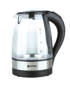 Купить Чайник электрический VITEK VT-7008 1.7 л прозрачный, серебристый, черный  в E-mobi