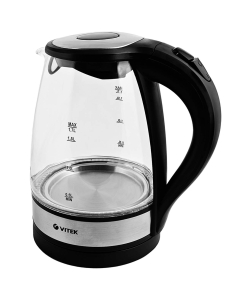 Купить Чайник электрический VITEK VT-7008 1.7 л прозрачный, серебристый, черный  в E-mobi