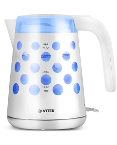 Купить Чайник электрический VITEK VT-7048 1.7 л прозрачный, белый  в E-mobi