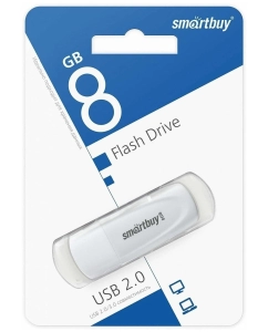 Купить Флешка SmartBuy Scout 8Gb White SB008GB2SCW  в E-mobi