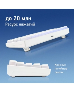 Купить Беспроводная клавиатура OKLICK K763W белый (1920562)  в E-mobi