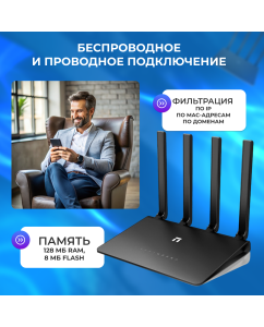 Купить Wi-Fi роутер NETIS N2 Black  в E-mobi
