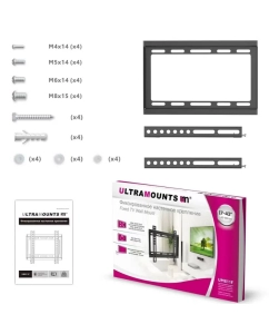 Купить Фиксированный кронштейн для телевизора ULTRAMOUNTS UM811F 17-43 черный  в E-mobi
