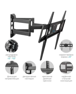 Купить Наклонно-поворотный кронштейн для телевизора Kromax Corbel-11 32-75 черный  в E-mobi