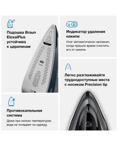 Купить Утюг Braun SI9682DB SI синий, черный  в E-mobi