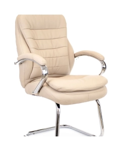 Купить Кресло руководителя Everprof для руководителя Valencia CF, бежевое, экокожа, EP-valencia C  в E-mobi