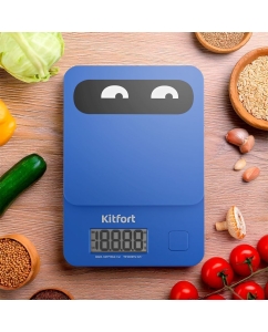 Купить Весы кухонные Kitfort KT-817-5 синий; черный  в E-mobi