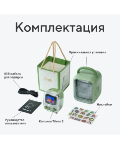 Купить Портативная колонка Divoom Tiivoo 2 Green  в E-mobi