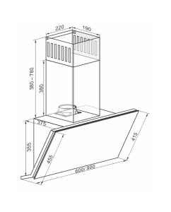 Купить Вытяжка настенная Kaiser AT 9430 F Eco черный  в E-mobi