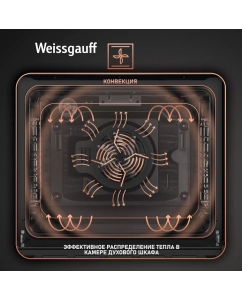 Купить Встраиваемый электрический духовой шкаф Weissgauff 799 SB черный  в E-mobi