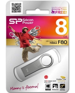 Купить Флешка Silicon Power Firma F80 8ГБ Silver (SP008GBUF2F80V1S)  в E-mobi