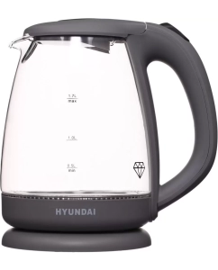 Купить Чайник электрический HYUNDAI HYK-G1003 1.7 л серый, прозрачный в E-mobi