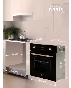 Купить Встраиваемый электрический духовой шкаф Oasis D-DB6 черный  в E-mobi