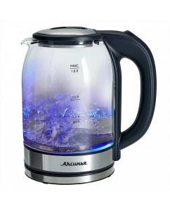 Купить Чайник электрический Аксинья КС-1005 1.8 л серебристый, прозрачный, черный  в E-mobi