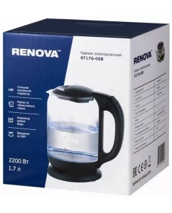Купить Чайник электрический Renova KT17G-05B 1.7 л черный  в E-mobi