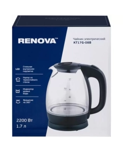 Купить Чайник электрический Renova KT17G-08B 1.7 л черный  в E-mobi
