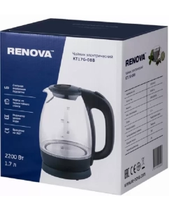 Купить Чайник электрический Renova KT17G-08B 1.7 л черный  в E-mobi