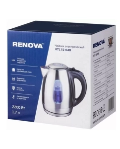 Купить Чайник электрический Renova KT17S-04B 1.7 л черный, серебристый  в E-mobi