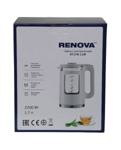 Купить Чайник электрический RENOVA KT17G-11W 1.7 л белый  в E-mobi