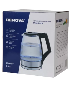 Купить Чайник электрический RENOVA KT18G-01B 1.8 л черный  в E-mobi