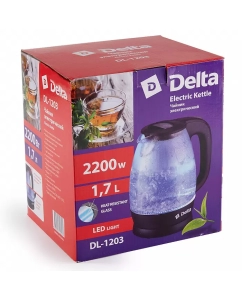 Купить Чайник электрический Delta DL-1203 1.7 л фиолетовый  в E-mobi