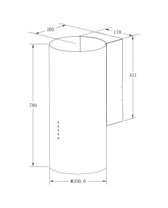 Купить Вытяжка настенная Meferi TUBE35IX U серебристый  в E-mobi